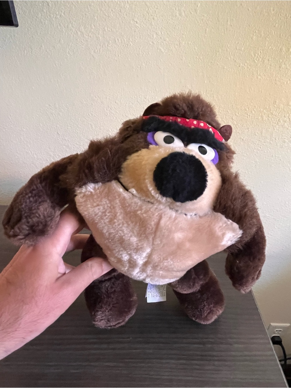 Vintage 1993 Tasmanian Devil Stuffed Animal Toy Bear Looney Tunes